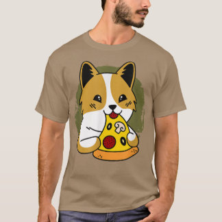 Cute Pug Graphic Pizza Lover Eetende Italiaans voe T-shirt