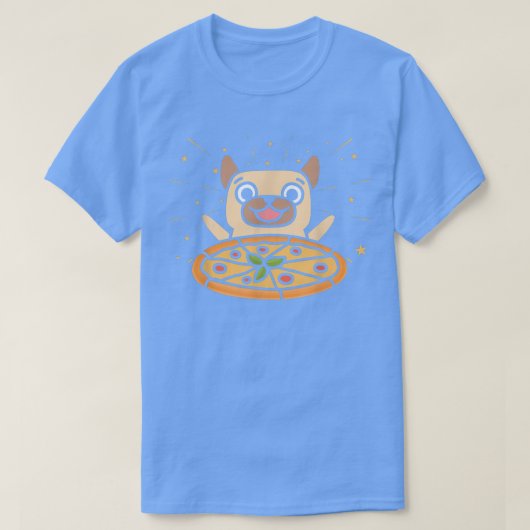 Cute Pug Graphic Pizza Lover Eetende Italiaans voe T-shirt (Design voorkant)