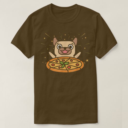 Cute Pug Graphic Pizza Lover Eetende Italiaans voe T-shirt (Design voorkant)
