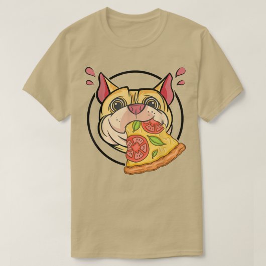 Cute Pug Graphic Pizza Lover Eetende Italiaans voe T-shirt (Design voorkant)