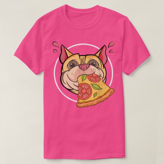 Cute Pug Graphic Pizza Lover Eetende Italiaans voe T-shirt (Design voorkant)