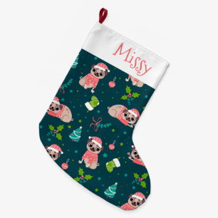 Cute Pug Grote Kerstsok