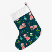 Cute Pug Grote Kerstsok (Achterkant (Hangend))