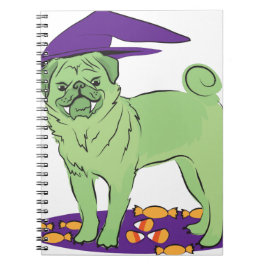 Cute Pug Halloween puppy dog Notitieboek