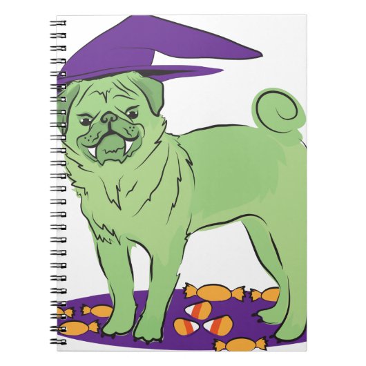 Cute Pug Halloween puppy dog Notitieboek (Voorkant)