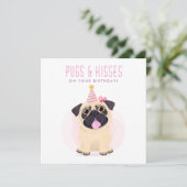 Cute Pug Happy Birthday-kaart Kaart (Staand voorkant)