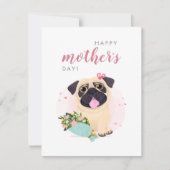 Cute Pug Happy Moederdag kaart (Voorkant)