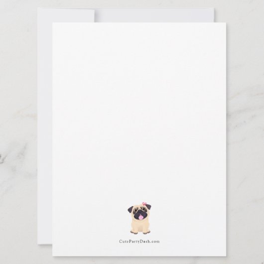Cute Pug Happy Moederdag kaart (Achterkant)