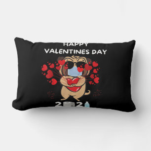 Cute Pug Heart Face Mask Happy Valentine Day Kussen
