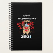 Cute Pug Heart Face Mask Happy Valentine Day Planner (Voorkant)
