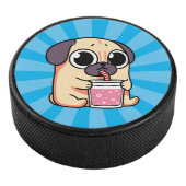 Cute Pug Hockey Puck (3/4)