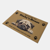 Cute Pug Hond Foto Deurmat (Schuin)