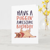 Cute Pug Hondenliefhebber Funny Puggin' Geweldige  Kaart (Gele Bloem)
