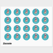 Cute Pug Hondenliefhebber Kerstmis Snowy Winter Ho Ronde Sticker (Vel)