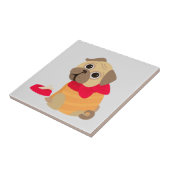 Cute pug hondenliefhebber tegeltje (Zijkant)