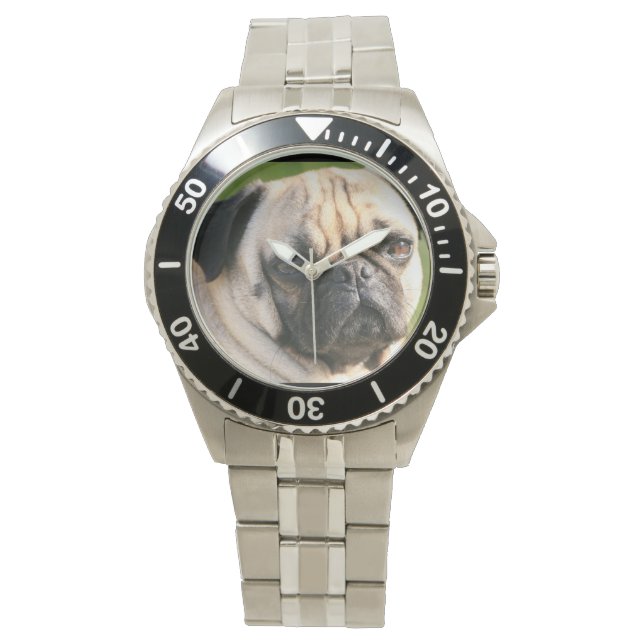 Cute Pug Horloge (Voorkant)
