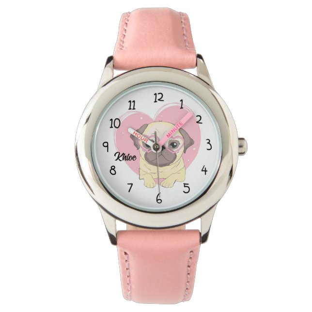 Cute Pug Horloge (Voorkant)