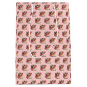 Cute Pug in een Donut Gift Bags Medium Cadeauzakje (Voorkant)