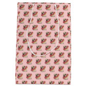 Cute Pug in een Donut Gift Bags Medium Cadeauzakje (Achterkant)