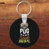 Cute Pug is mijn gedistilleerde dier Sleutelhanger (Voorkant)