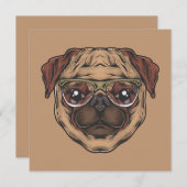 Cute Pug Kaart (Voorkant / Achterkant)