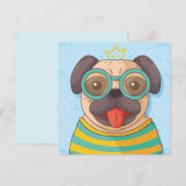 Cute Pug Kaart (Voorkant / Achterkant)