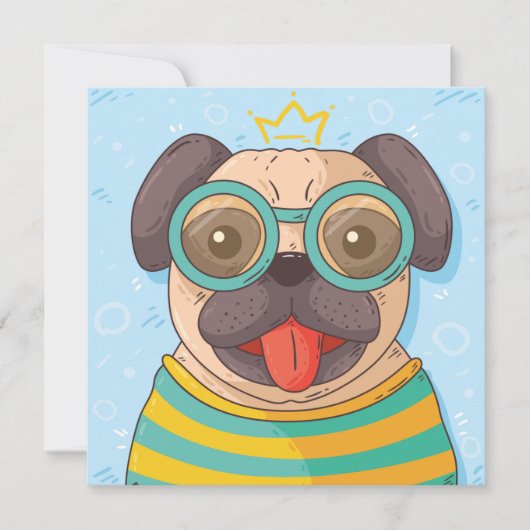 Cute Pug Kaart (Voorkant)