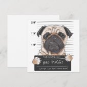 Cute Pug Kaart (Voorkant / Achterkant)