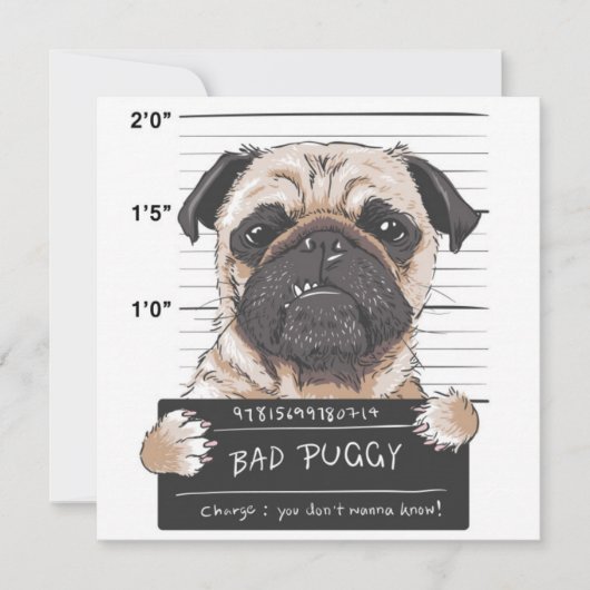 Cute Pug Kaart (Voorkant)