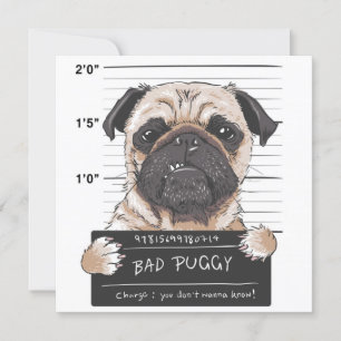 Cute Pug Kaart