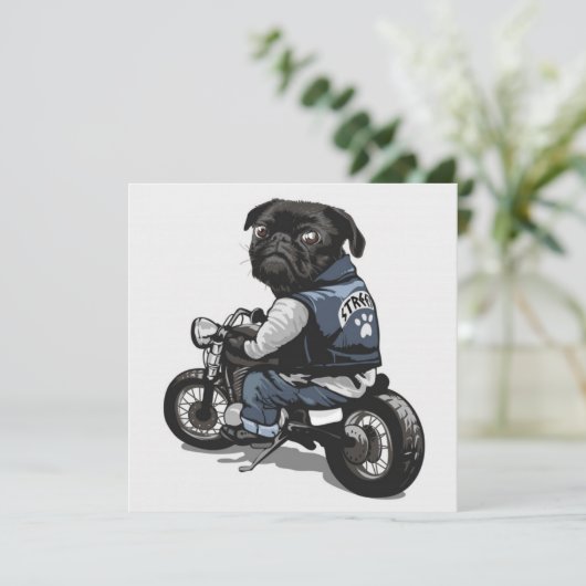 Cute Pug Kaart (Staand voorkant)