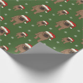 Cute Pug-kerstinpakpapier Cadeaupapier (Hoek)
