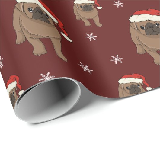 Cute Pug-kerstinpakpapier Cadeaupapier (Rol Hoek)