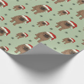 Cute Pug-kerstinpakpapier Cadeaupapier (Hoek)