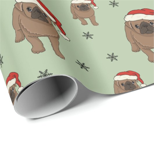 Cute Pug-kerstinpakpapier Cadeaupapier (Rol Hoek)