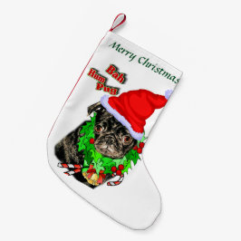 Cute Pug Kerstmis Kleine Kerstsok