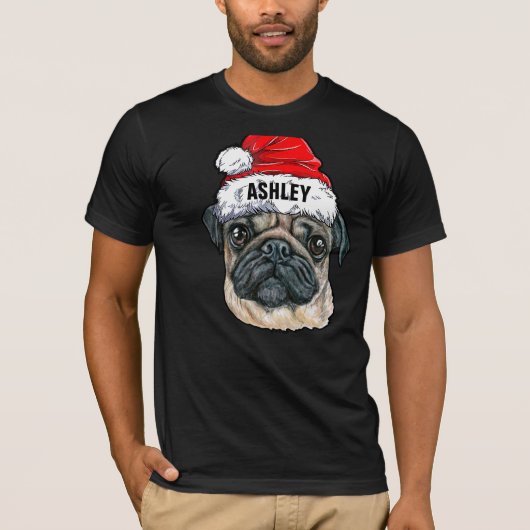 Cute Pug Kerstmis Pet Dog Big T-shirt (Voorkant)