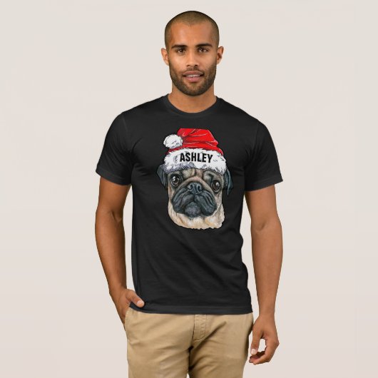 Cute Pug Kerstmis Pet Dog Big T-shirt (Voorkant volledig)