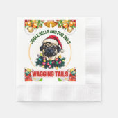 Cute Pug Kerstmis Servet (Voorkant)