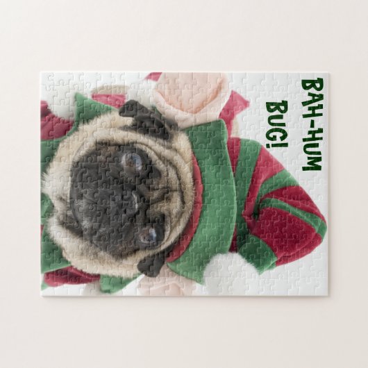 Cute Pug-kerstpuzzel Legpuzzel (Horizontaal)