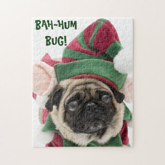 Cute Pug-kerstpuzzel Legpuzzel (Verticaal)