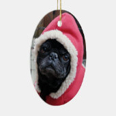 Cute Pug-kerstversiering #3 Keramisch Ornament (Rechts)