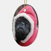Cute Pug-kerstversiering #3 Keramisch Ornament (Links)