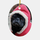Cute Pug-kerstversiering #3 Keramisch Ornament (Voorkant)