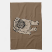 Cute Pug Kitchen Towel - Brown Theedoek (Verticaal)