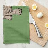 Cute Pug Kitchen Towel-Green Theedoek (Quarter Fold)