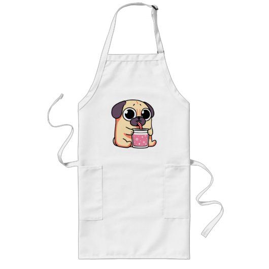 Cute Pug Lang Schort (Voorkant)