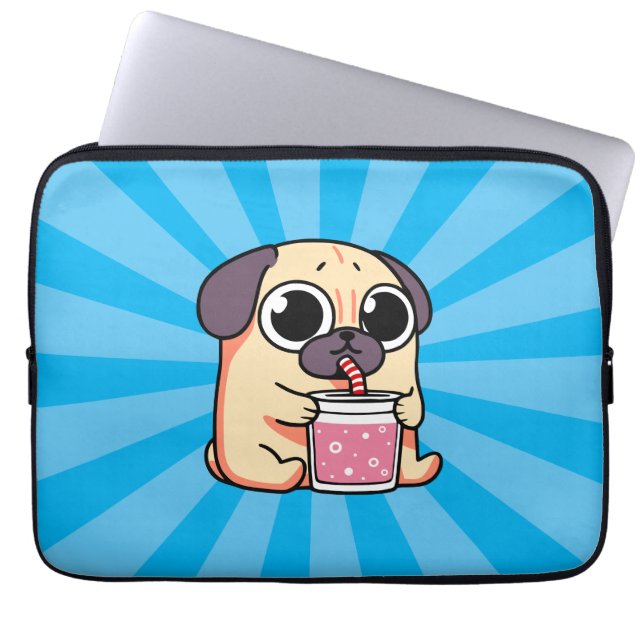 Cute Pug Laptop Sleeve (Voorkant)