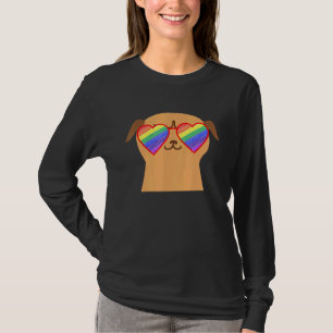 Cute Pug Lgbtq Pride Stuff Tiener Rainbow Sunglass T-shirt
