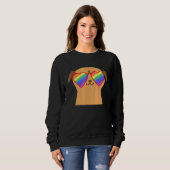Cute Pug Lgbtq Pride Stuff Tiener Rainbow Sunglass Trui (Voorkant volledig)